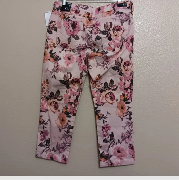 Kut From The Kloth Floral Lauren Crop Jeans NEW - Picture 3 of 4